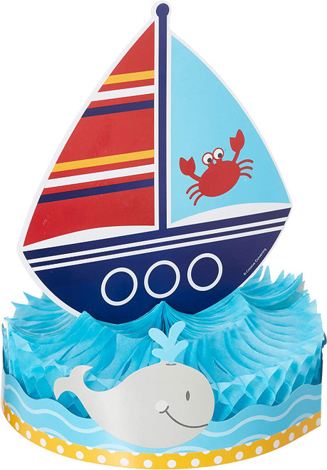 Ahoy Matey Sailboat Ocean Animals Cute Baby Shower Party Decoration Centerpiece