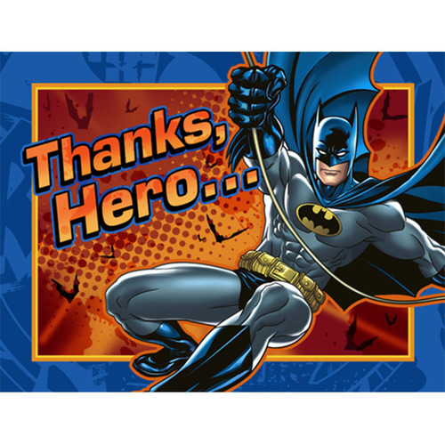 Batman Heroes & Villains DC Comics Superhero Birthday Party Thank You Notes