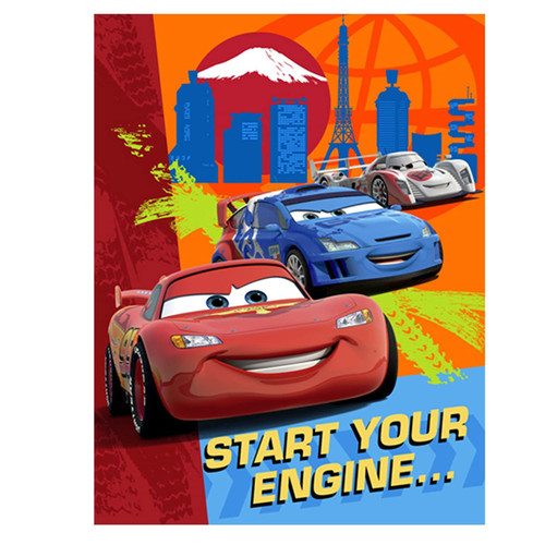 Disney Cars 2 Movie Pixar Cartoon Kids Birthday Party Invitations w/Envelopes