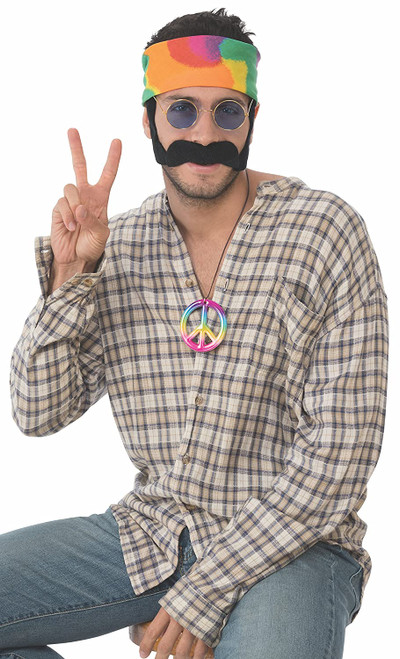 Male Hippie Kit 60's Woodstock Groovy Fancy Dress Halloween Costume Accessory