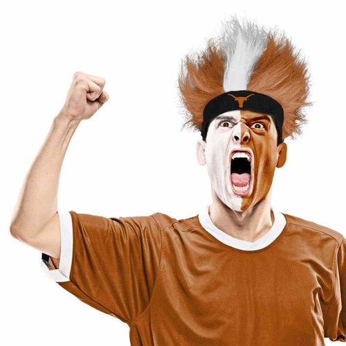 Texas Longhorns Fuzz Head Wig NCAA College Sports Game Day Costume Accessory