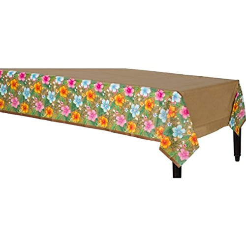 Beachy Blooms Hibiscus Luau Floral Flower Garden Party Decoration Tablecover