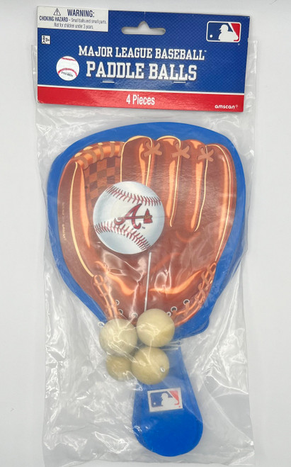 Atlanta Braves MLB Pro Baseball Glove Sports Party Favor Toy Paddle Ball Games