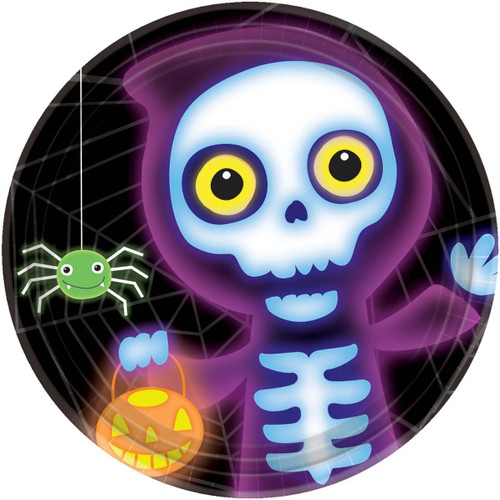 Boo Crew Skeleton Monster Mummy Spider Cute Halloween Party 9" Dinner Plates