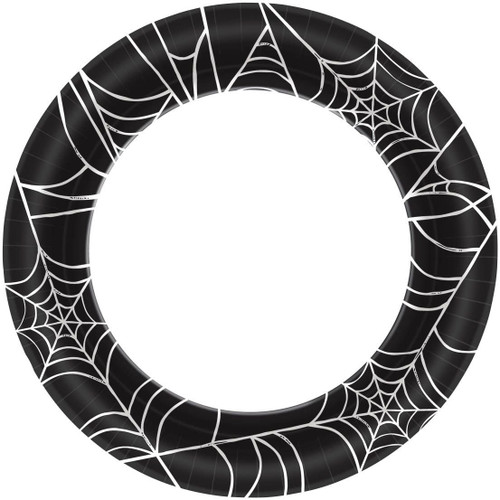 Spider Web Black Haunted House Carnival Halloween Party Bulk 8.5" Dinner Plates