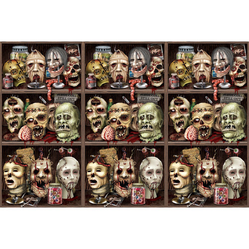 Scary Heads Haunted House Halloween Carnival Party Wall Decoration Backdrop