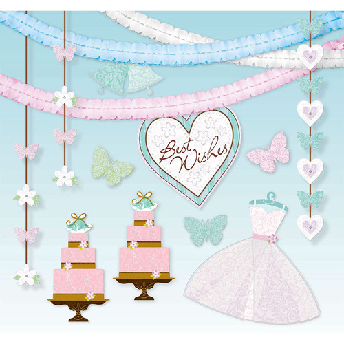Blushing Bride Cake Bridal Shower Pink Wedding Party Giant Room Decorating Kit