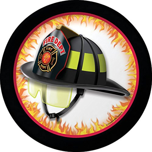 Fire Watch Hat Truck Engine Firefighter Birthday Party 7" Paper Dessert Plates