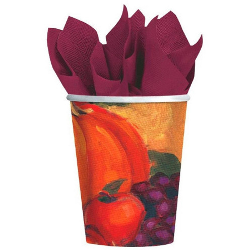 Harvest Still Life Fall Autumn Thanksgiving Holiday Party 9 oz. Paper Cups