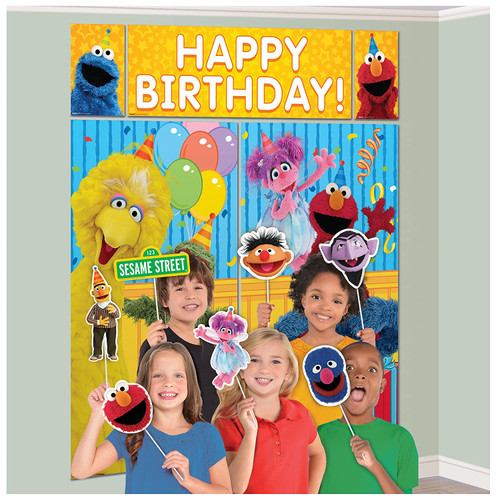 Sesame Street Elmo Cookie Big Bird Birthday Party Decoration Scene Setters Props