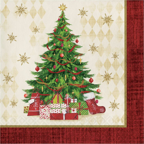 Tasteful Tree Traditional Classic Christmas Holiday Party Paper Luncheon Napkins