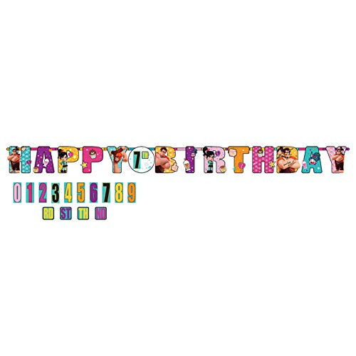 Wreck It Ralph 2 Movie Breaks Internet Birthday Party Decoration Letter Banner