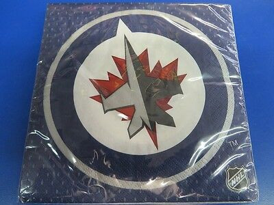 Winnipeg Jets NHL Pro Hockey Sports Banquet Party Blue Paper Luncheon Napkins