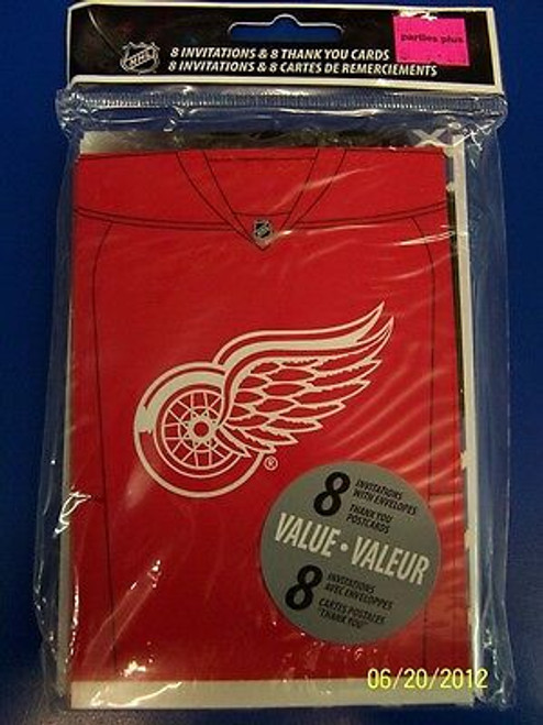 Detroit Red Wings NHL Hockey Sports Banquet Party Invitations & Thank Yous