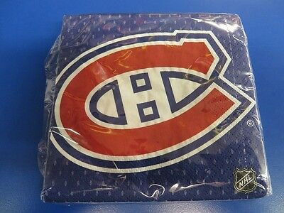 Montreal Canadiens NHL Pro Hockey Sports Banquet Party Paper Beverage Napkins