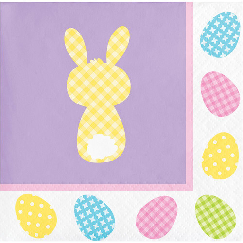 Cottontails Pastel Dots Bunny Rabbit Easter Holiday Party Paper Beverage Napkins