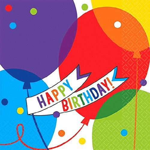 Brilliant Balloons Adult Office Happy Birthday Party Paper Luncheon Napkins