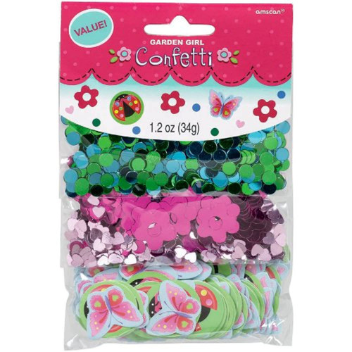 Garden Girl Butterfly Flower Ladybug Birthday Party Decoration Confetti 3-Pack