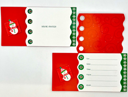 Stocking Snowman Christmas Party Tiny Twinklers  Invitations w/Envelopes