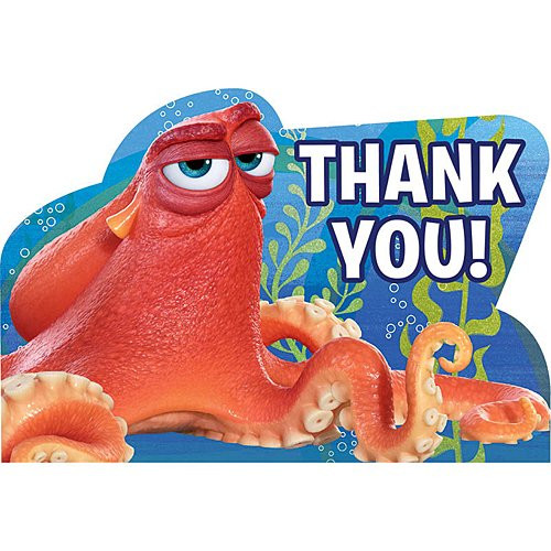 Finding Dory Nemo Disney Pixar Movie Kids Birthday Party Thank You Notes Cards