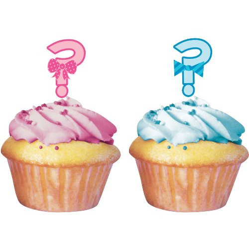 Bow or Bowtie? Gender Reveal Baby Shower Party Decoration Cupcake Toppers