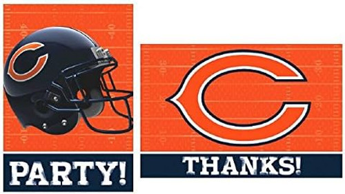 Chicago Bears NFL Pro Football Sports Party Invitations & Thank You Notes