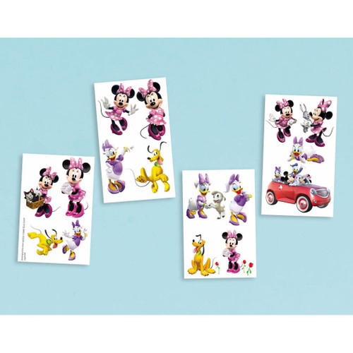 Minnie Mouse Clubhouse Disney Cute Kids Birthday Party Favor Temporary Tattoos