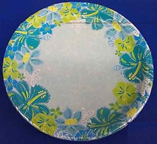 Blue Hawaiian Luau Beach Party 10.5" Banquet Plates