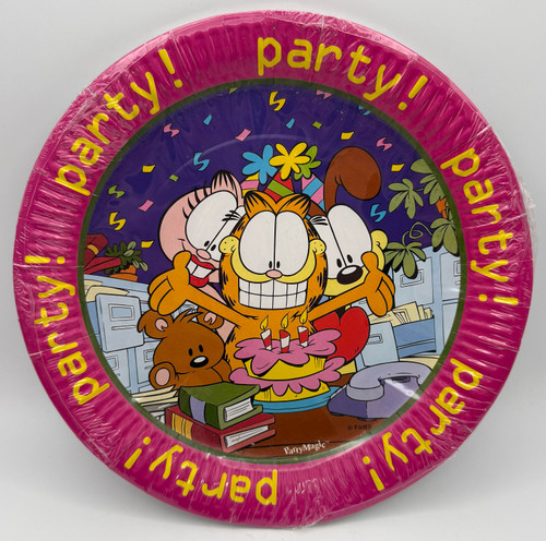 Garfield Office Party Rare Retro Cartoon Character Cat 9" Paper Dinner Plates