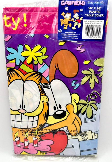 Garfield Office Party Rare Retro Cartoon Cat Decoration Plastic Tablecover