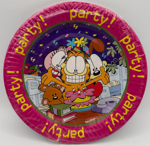 Garfield Office Party Rare Retro Cartoon Character Cat 7" Paper Dessert Plates