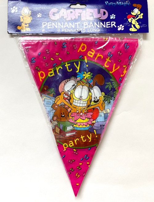 Garfield Office Party Rare Retro Cartoon Cat Decoration Pennant Flag Banner