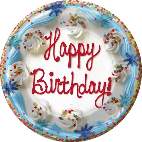 Frosted Cake Food Dessert Bright Colors Birthday Party 7" Paper Dessert Plates