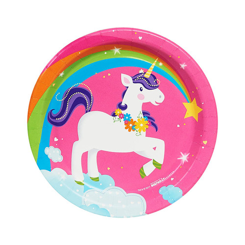 Fairytale Unicorn Fantasy Animal Girls Kids Birthday Party 7" Dessert Plates