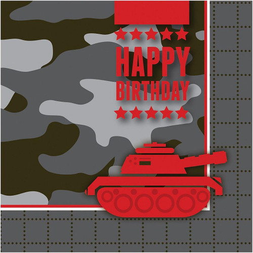 Operation Camo Military Camouflage Kids Birthday Party Paper Luncheon Napkins