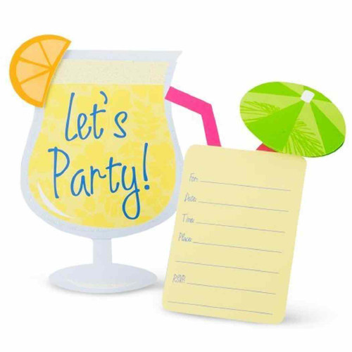 Cool Drink Cocktail Luau Theme Party Novelty Invitations