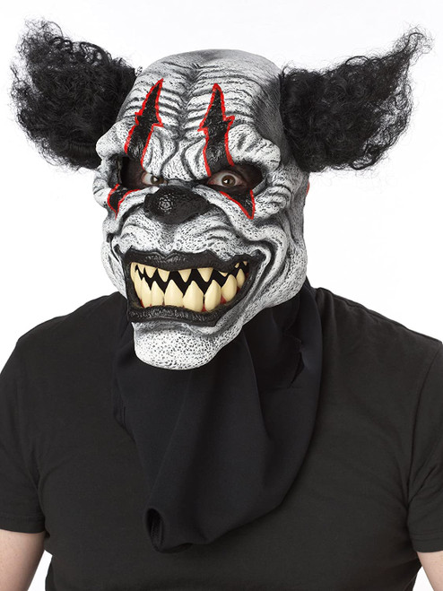 Last Laugh the Clown Mask Scary Fancy Dress Up Halloween Adult Costume Accessory