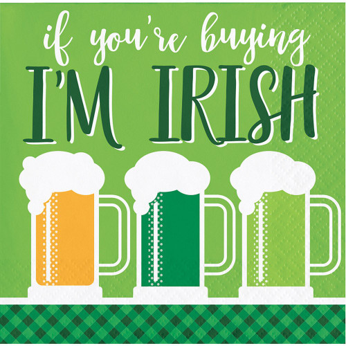 Blarney Stone Green Irish St. Patrick's Day Holiday Party Paper Beverage Napkins