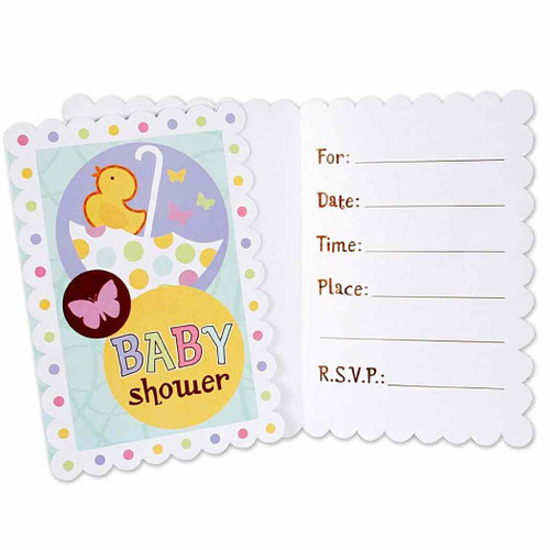 Tiny Bundle Baby Shower Party Invitations