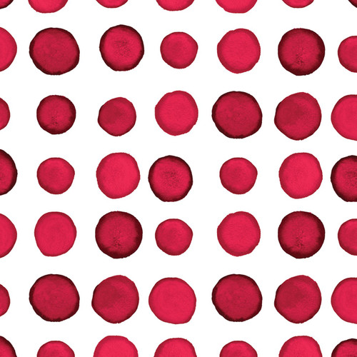 Dotted & Striped Garnet Red Polka Dot Birthday Party Paper Beverage Napkins