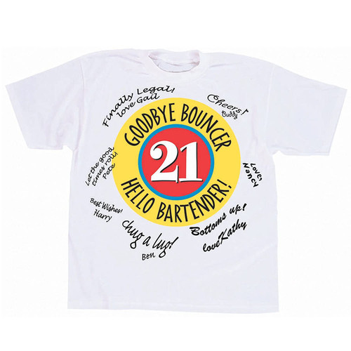 21st Birthday Party Favor Autograph T-Shirt