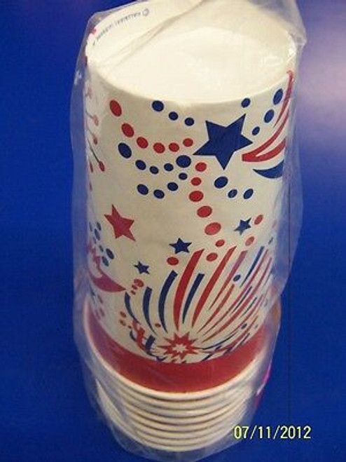 Graphic Fireworks USA Patriotic 4th of July Cookout Party 16 oz. Paper Cups