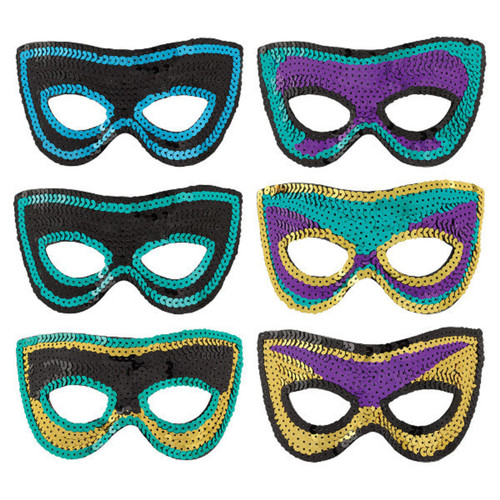 A Night in Disguise Masquerade Mask Mardi Gras Party Favor Sequin Party Masks