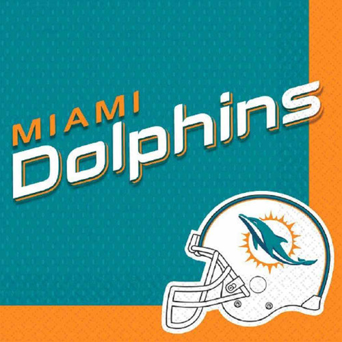 Miami Dolphins NFL Football Sports Party Luncheon Napkins