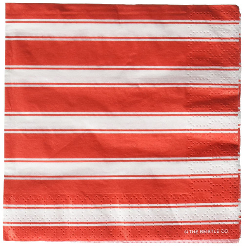 Red White Stripes Carnival Circus Theme Birthday Party Paper Beverage Napkins