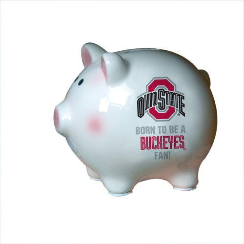 Ohio State Buckeyes NCAA College Gift Collectible Born to Be Ceramic Piggy Bank