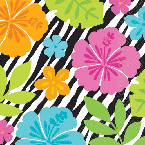 Wild Isle Luau Theme Party Beverage Napkins