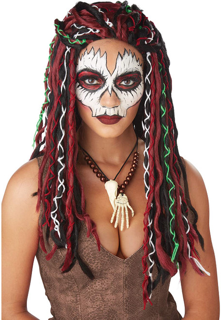 Voodoo Priestess Wig Queen Dreads Fancy Dress Halloween Adult Costume Accessory