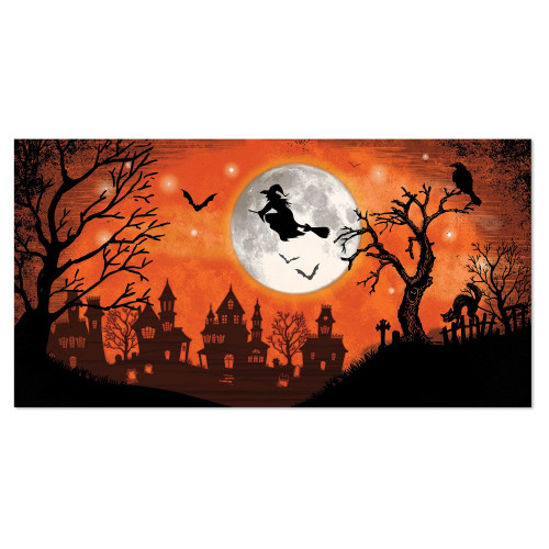 Classic Orange Black Halloween Witch Party Wall Decoration Scene Setters Add-On