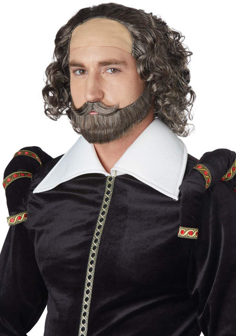 William Shakespeare Wig Fancy Dress Up Halloween Adult Costume Accessory